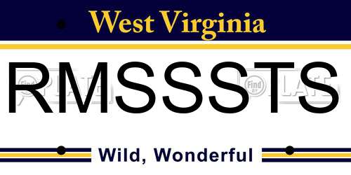 RMSSSTS West Virginia License Plate