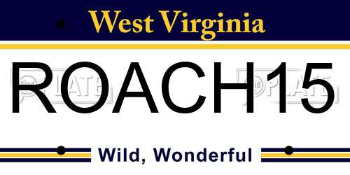 ROACH15 West Virginia License Plate