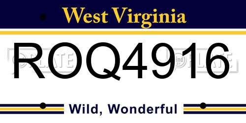 ROQ4916 West Virginia License Plate