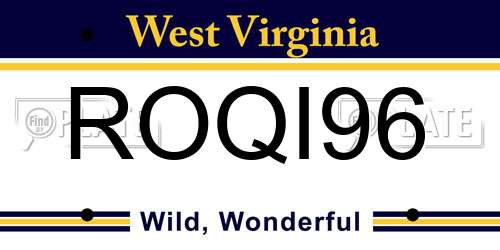 ROQI96 West Virginia License Plate