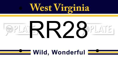 RR28 West Virginia License Plate