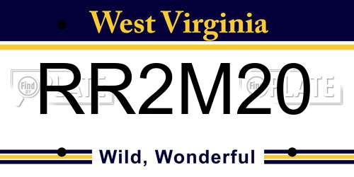 RR2M20 West Virginia License Plate
