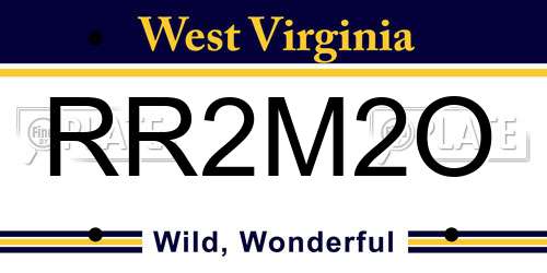 RR2M2O West Virginia License Plate