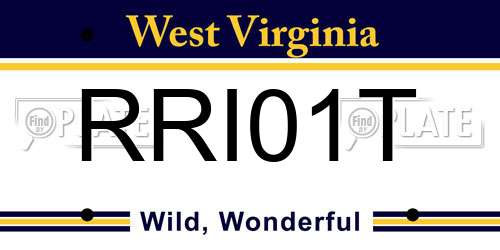 RRI01T West Virginia License Plate