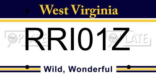 RRI01Z West Virginia License Plate