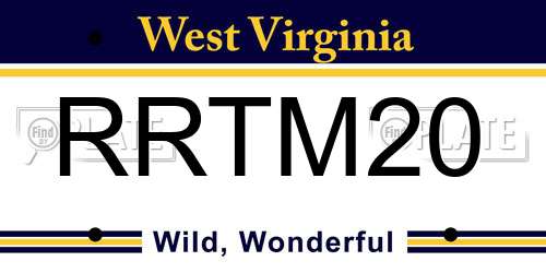 RRTM20 West Virginia License Plate
