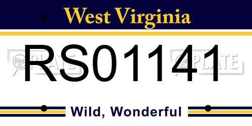 RS01141 West Virginia License Plate