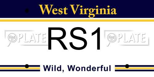 RS1 West Virginia License Plate