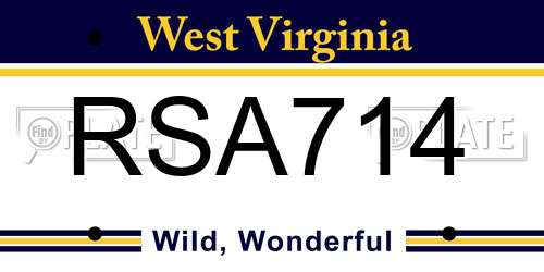 RSA714 West Virginia License Plate