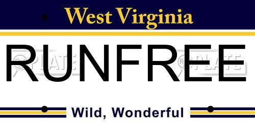 RUNFREE West Virginia License Plate
