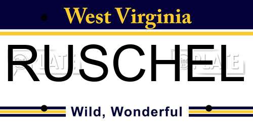 RUSCHEL West Virginia License Plate