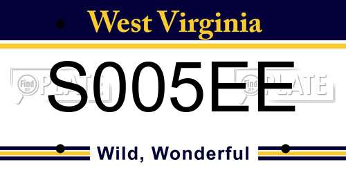 S005EE West Virginia License Plate