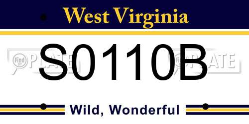 S0110B West Virginia License Plate