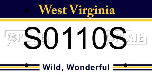 S0110S West Virginia License Plate