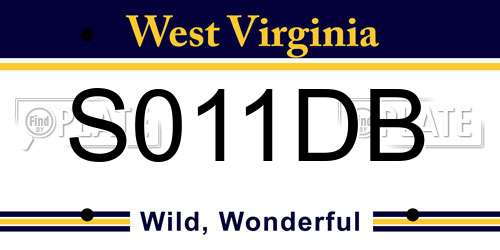 S011DB West Virginia License Plate