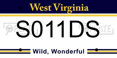 S011DS West Virginia License Plate