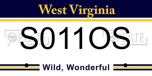 S011OS West Virginia License Plate