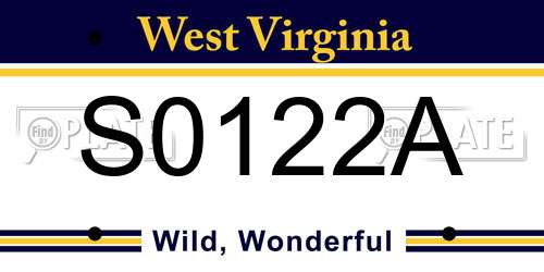 S0122A West Virginia License Plate