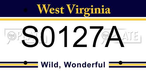 S0127A West Virginia License Plate