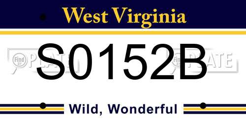 S0152B West Virginia License Plate