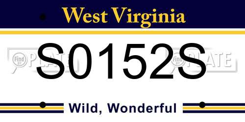 S0152S West Virginia License Plate