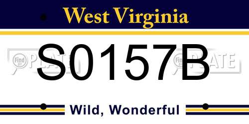 S0157B West Virginia License Plate