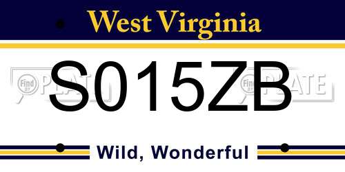 S015ZB West Virginia License Plate