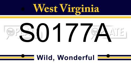 S0177A West Virginia License Plate
