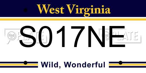 S017NE West Virginia License Plate