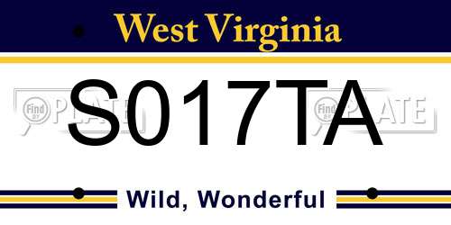 S017TA West Virginia License Plate