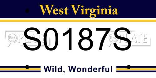 S0187S West Virginia License Plate
