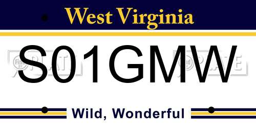 S01GMW West Virginia License Plate