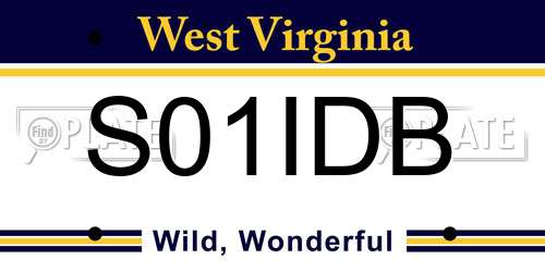 S01IDB West Virginia License Plate