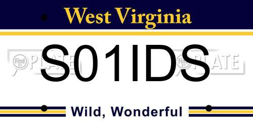 S01IDS West Virginia License Plate