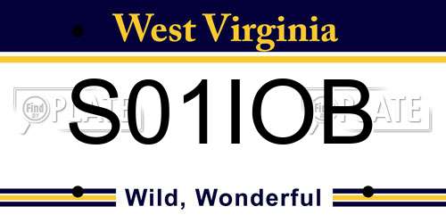 S01IOB West Virginia License Plate