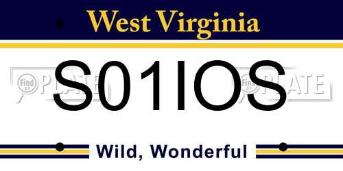 S01IOS West Virginia License Plate