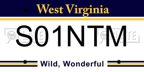 S01NTM West Virginia License Plate