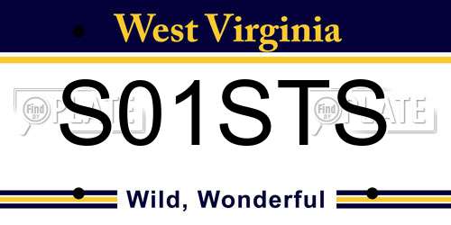 S01STS West Virginia License Plate