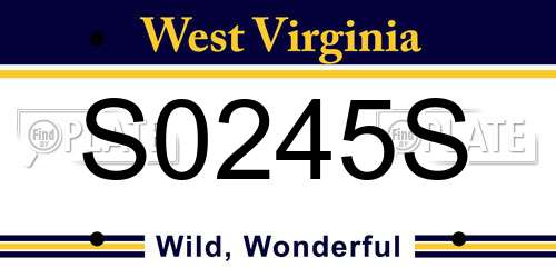 S0245S West Virginia License Plate