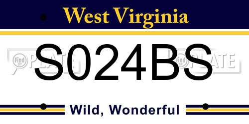 S024BS West Virginia License Plate