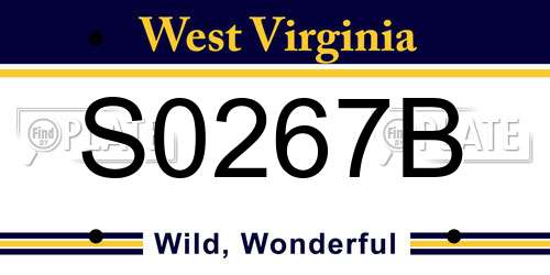 S0267B West Virginia License Plate