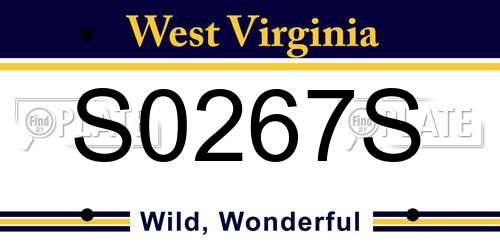 S0267S West Virginia License Plate