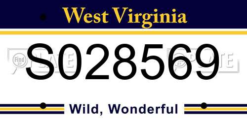 S028569 West Virginia License Plate