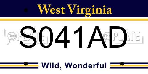 S041AD West Virginia License Plate