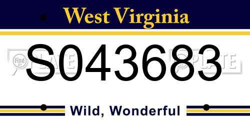 S043683 West Virginia License Plate