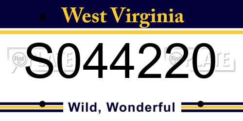 S044220 West Virginia License Plate