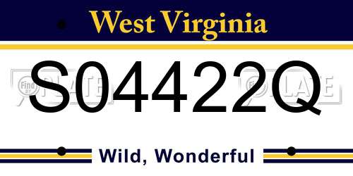 S04422Q West Virginia License Plate