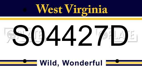 S04427D West Virginia License Plate