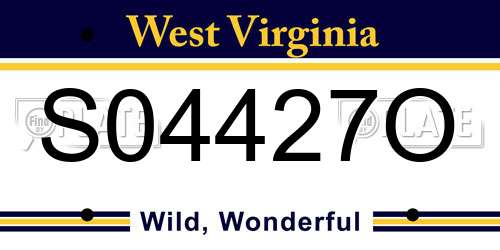 S04427O West Virginia License Plate