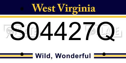 S04427Q West Virginia License Plate